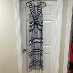 Striped Blue and White Maxi Dress